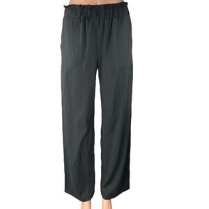Joie Women's Black High Waist Pull On Casual Straight Wide Leg Trousers Pants S